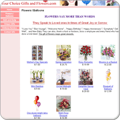 screenshot of a thumbnail catalog layout